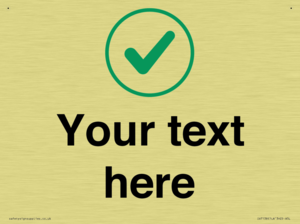 Custom plain background, green tick in circle sign